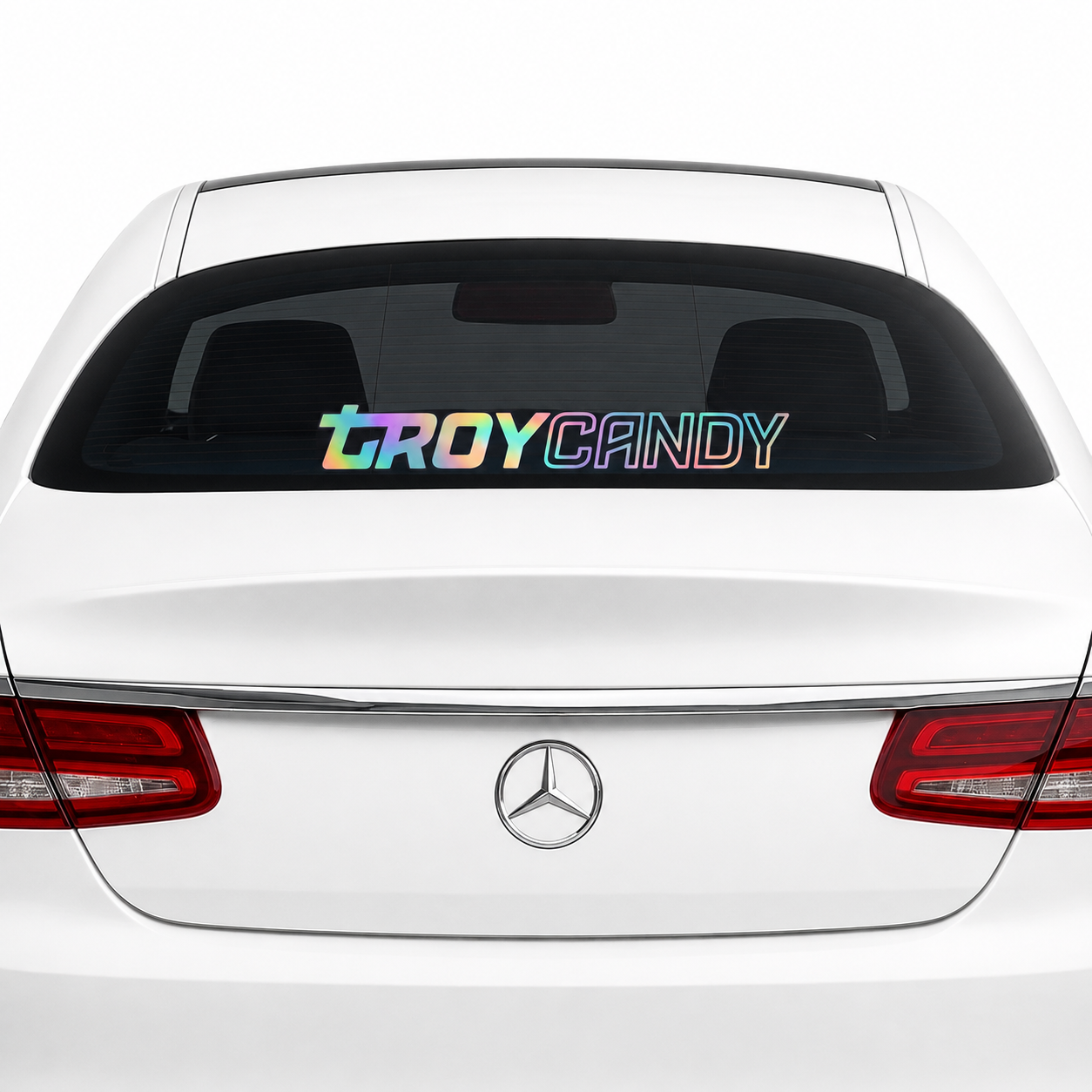 Signature Holographic Troy Candy Window Sticker