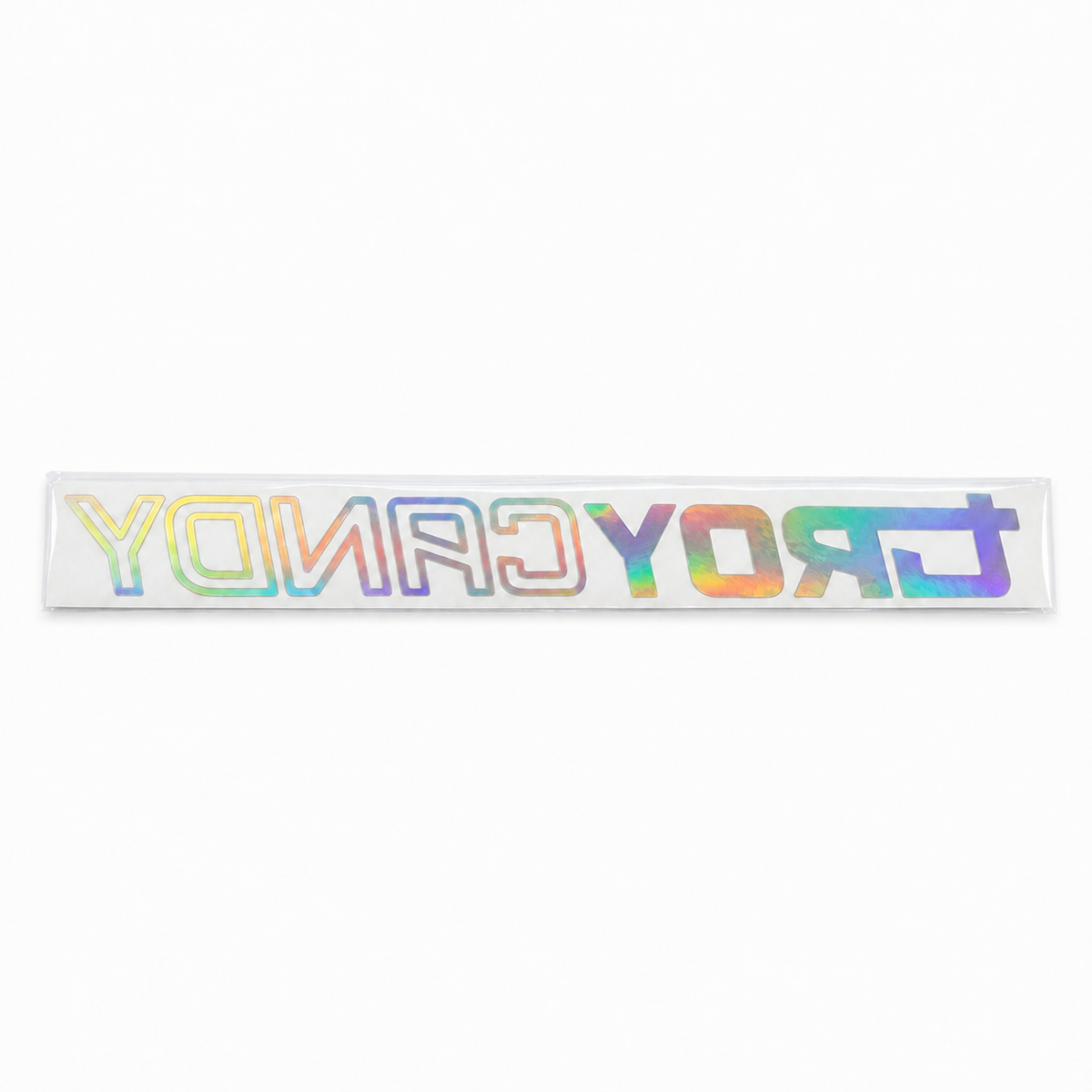Signature Holographic Troy Candy Window Sticker